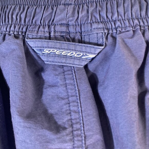 Mens Vintage Speedo Swim Trunks Blue Gray XL Cotton Nylon Polyester - Picture 5 of 8
